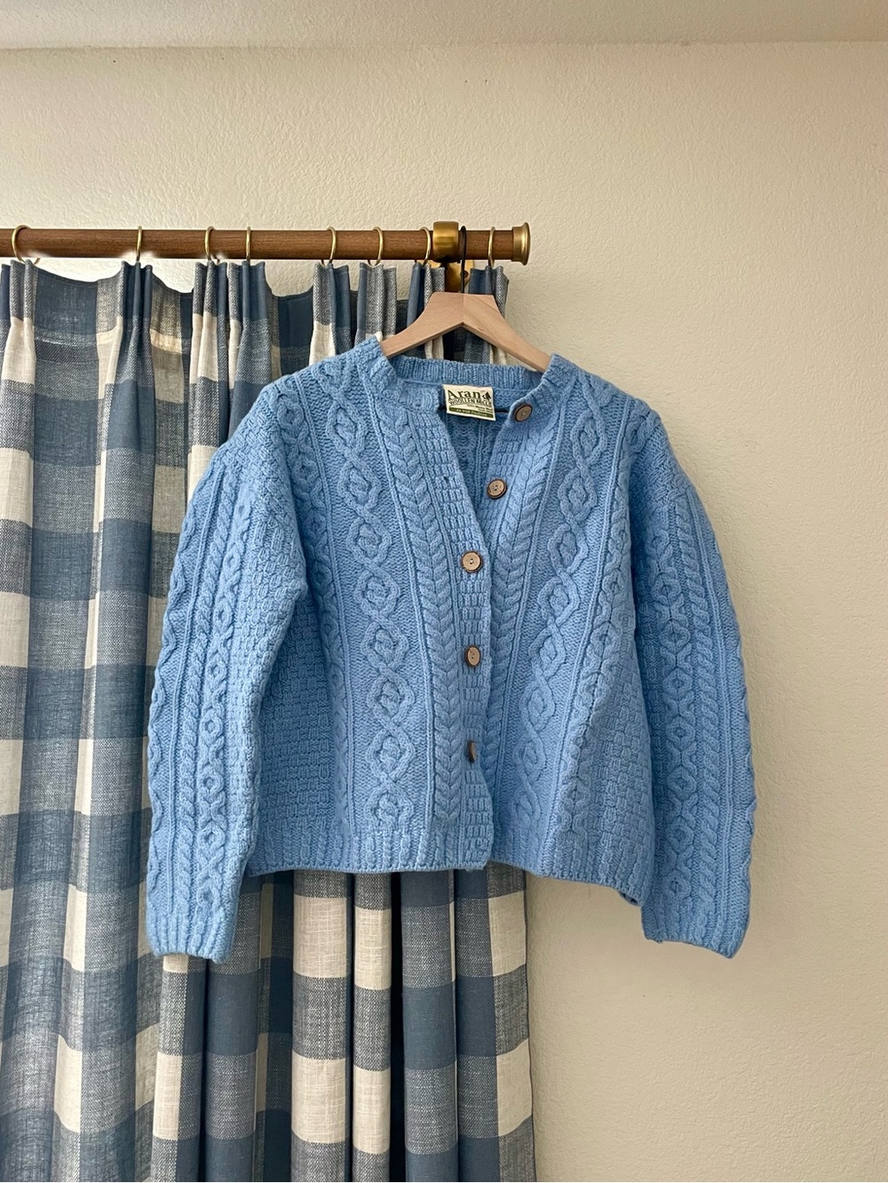 Aran Woolen Mills Blue Wool Cardigan